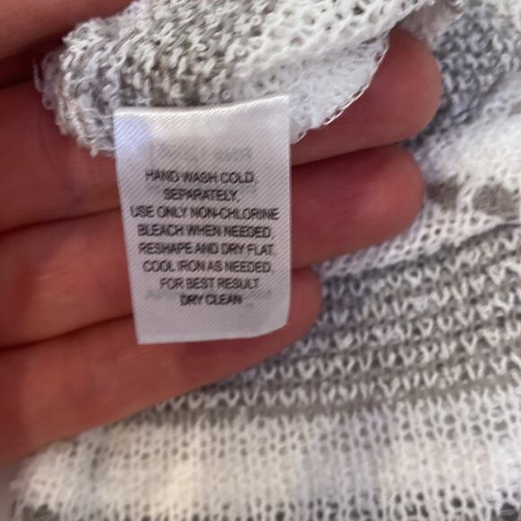 Charming Charlie Lightweight Striped Pullover Sweater Open Twisted Back Sz M - Picture 6 of 10